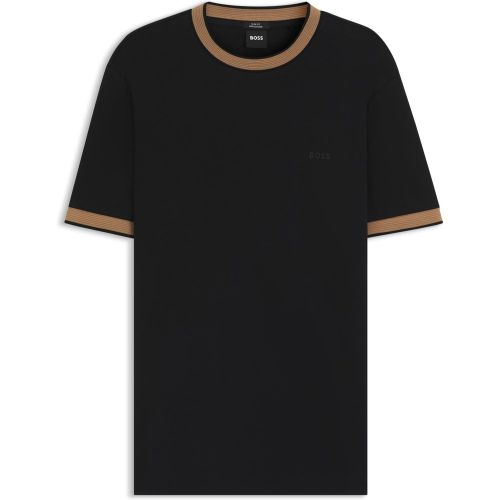 T-shirt Slim en coton mercerisé avec finitions contrastantes - Boss - Modalova