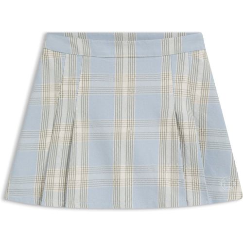 Jupe courte plissée en twill de coton à carreaux - HUGO - Modalova