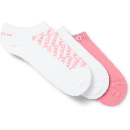 Lot de trois paires de chaussettes basses avec détails logotés - HUGO - Modalova