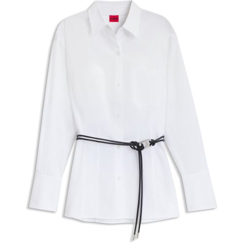 Chemisier Slim à la coupe longue avec ceinture en similicuir - HUGO - Modalova