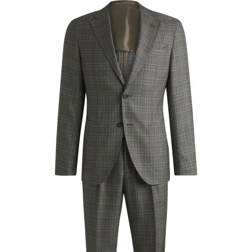 Costume Slim en laine vierge à carreaux - Boss - Modalova