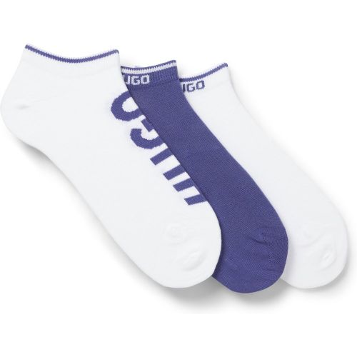 Lot de trois paires de chaussettes basses avec détails logotés - HUGO - Modalova