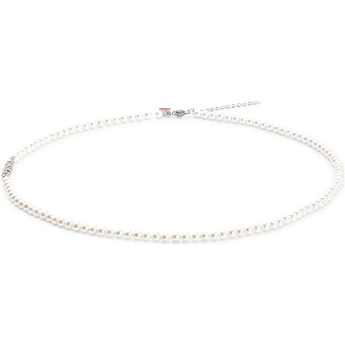 Collier de perles avec plaquette logotée métallique - HUGO - Modalova