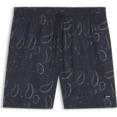 Short de bain à motif cachemire et logo en gomme - Boss - Modalova