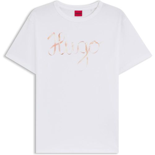 T-shirt en jersey de coton à logo artistique - HUGO - Modalova
