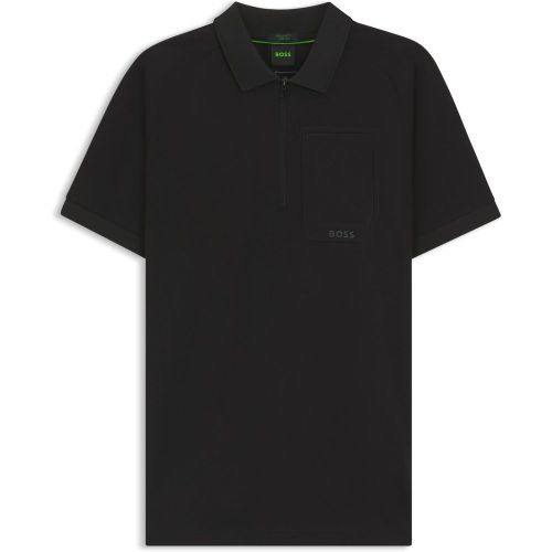 Polo à encolure zippée en coton stretch aux propriétés d’évacuation de l’humidité - Boss - Modalova
