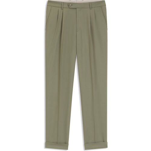 Pantalon Tapered en laine vierge à micro motif - Boss - Modalova