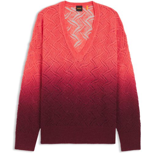 Pull en maille à col V et effet dégradé - Boss - Modalova