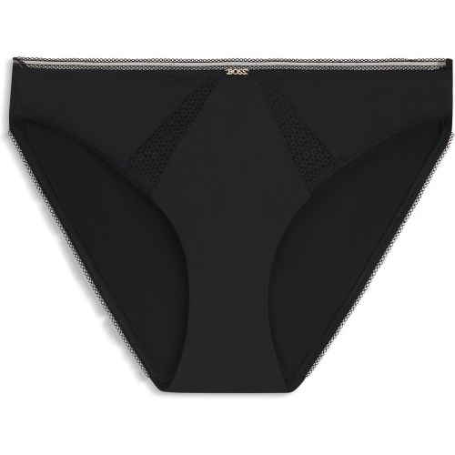 Slip en microfibre avec empiècements en dentelle - Boss - Modalova