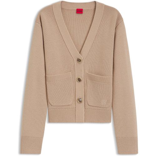 Cardigan en laine mélangée à logo brodé - HUGO - Modalova