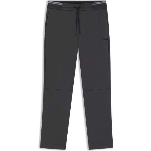 Bas de survêtement en coton mélangé avec taille à rayures - Boss - Modalova
