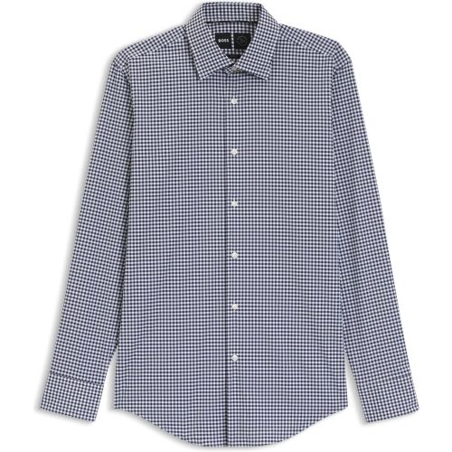 Chemise Slim en popeline stretch performante à carreaux - Boss - Modalova