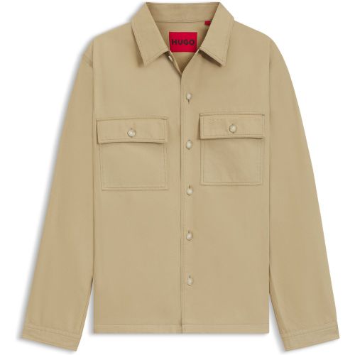 Chemise Oversize en gabardine de coton avec poches poitrines - HUGO - Modalova