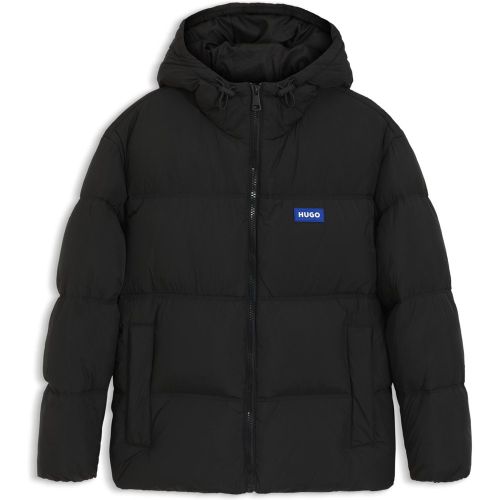 Veste matelassée déperlante à étiquette logotée bleu - HUGO - Modalova