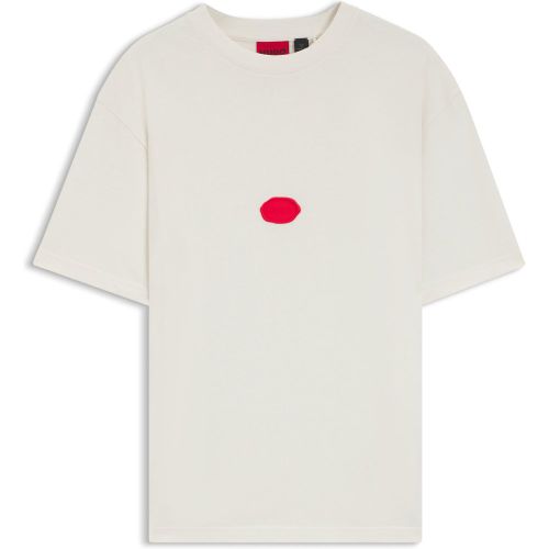 T-shirt en jersey de coton à logo estampé à la cire - HUGO - Modalova
