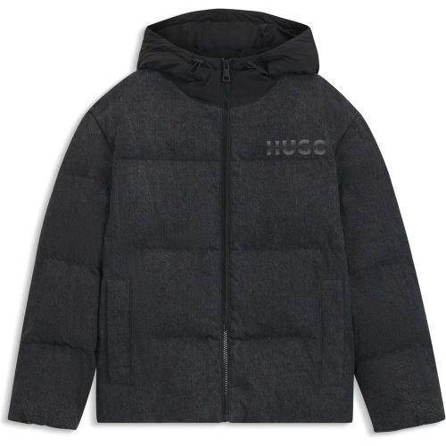 Veste matelassée Relaxed en denim à logos - HUGO - Modalova