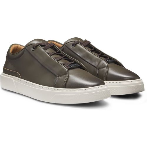 Baskets Gary en cuir à lacets invisibles - Boss - Modalova