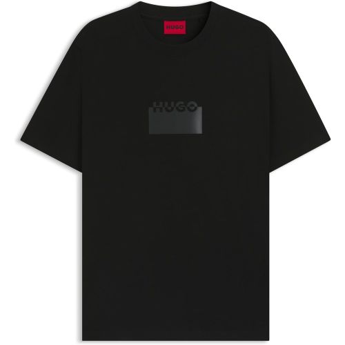 T-shirt en jersey de coton à logo imprimé en gomme - HUGO - Modalova