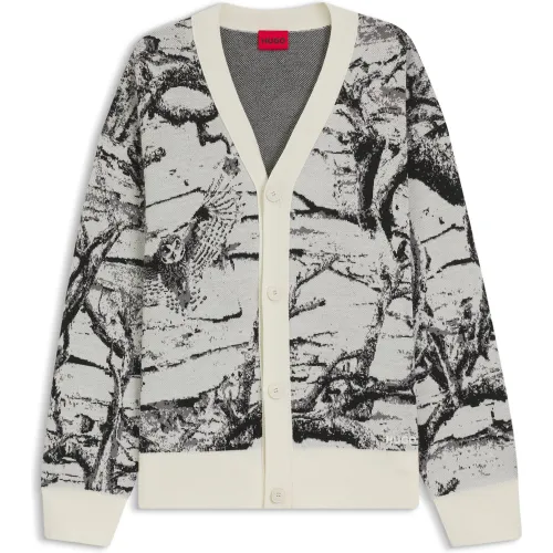 Cardigan Oversize avec motif jacquard - HUGO - Modalova