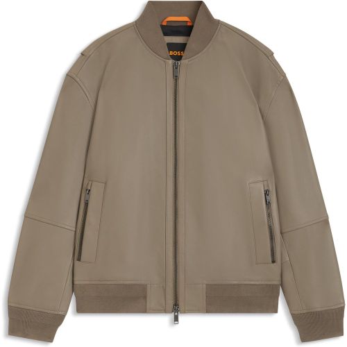 Veste Regular en cuir texturé - Boss - Modalova