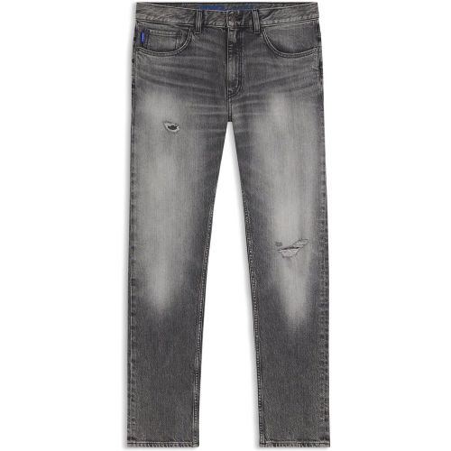 Jean Slim en denim usé gris - HUGO - Modalova