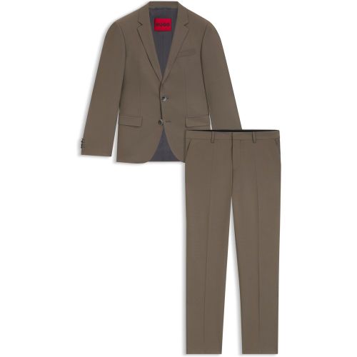 Costume Slim trois pièces en popeline de laine mélangée - HUGO - Modalova