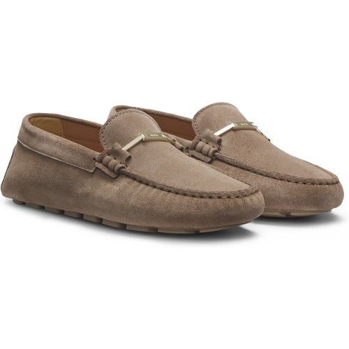 Mocassins en cuir suédé avec semelle extérieure à picots - Boss - Modalova