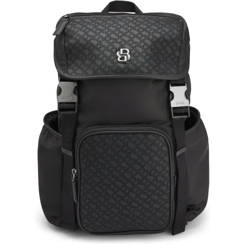 Sac à dos en twill à monogramme Double B - Boss - Modalova