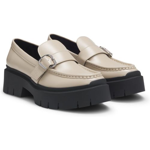 Mocassins en cuir avec bride à boucle - HUGO - Modalova