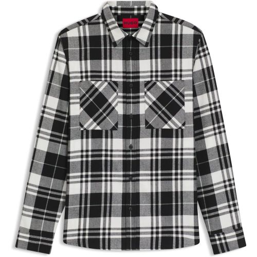 Chemise Relaxed en flanelle de coton à carreaux - HUGO - Modalova