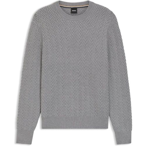 Pull en laine vierge à la structure chevrons - Boss - Modalova