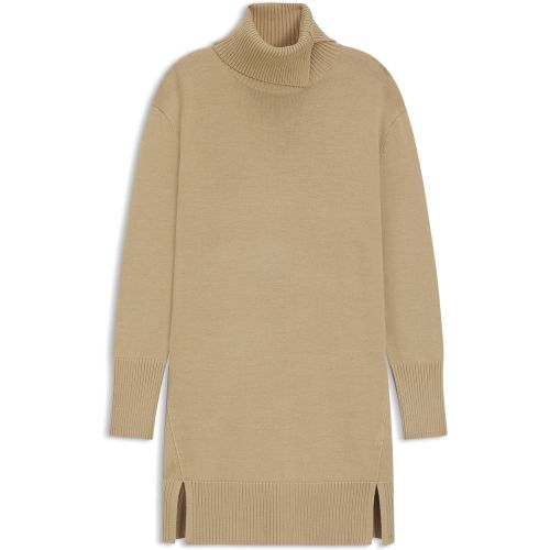 Robe pull en laine mélangée avec col roulé fendu - Boss - Modalova