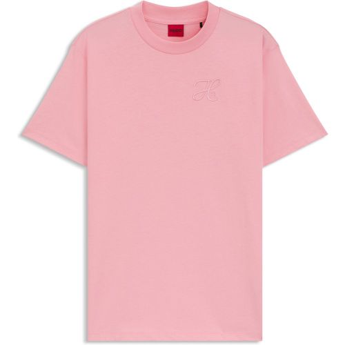 T-shirt Relaxed en jersey de coton à monogramme brodé - HUGO - Modalova