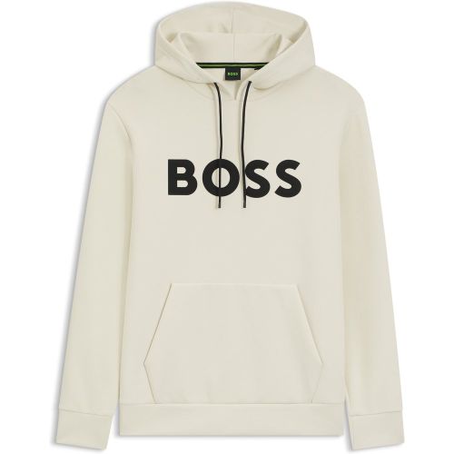Sweat à capuche en coton mélangé avec logo moulé - Boss - Modalova