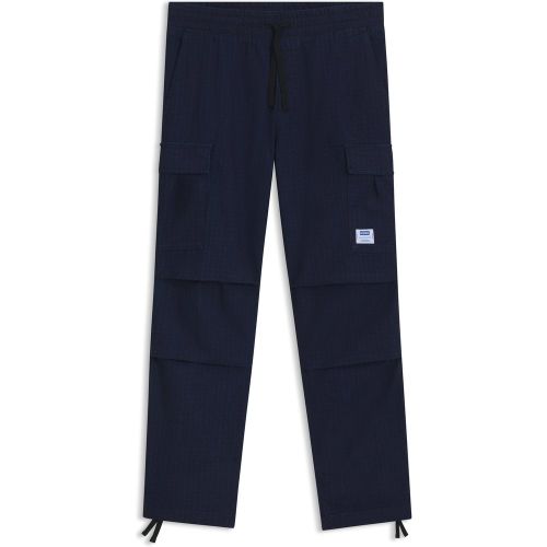 Pantalon cargo Relaxed en ripstop imitation denim - HUGO - Modalova