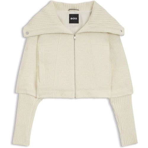 Veste Regular zippée à revers oversize - Boss - Modalova