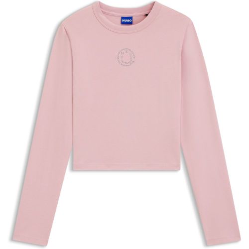 Top en coton stretch avec logo Happy en strass - HUGO - Modalova