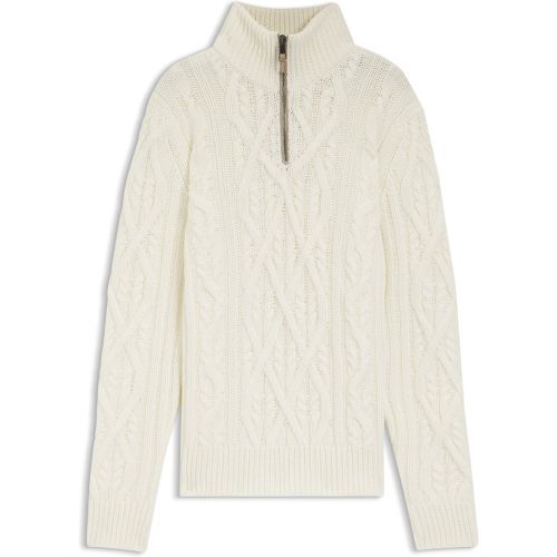 Pull en laine vierge et cachemire à encolure zippée - Boss - Modalova