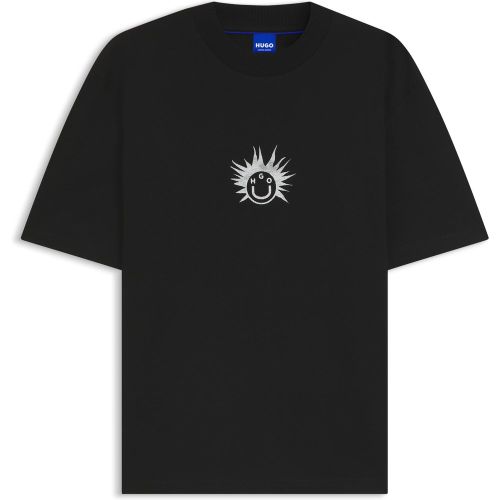 T-shirt en jersey de coton avec motif Happy - HUGO - Modalova