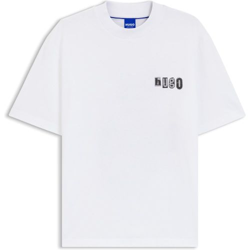T-shirt en jersey de coton à logo artistique - HUGO - Modalova