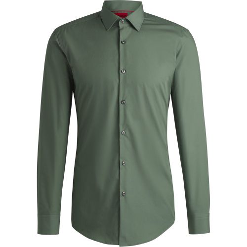 Chemise Slim Fit en popeline de coton facile à repasser - HUGO - Modalova