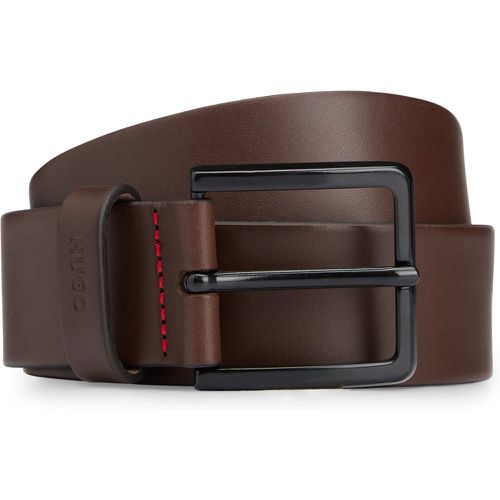 Ceinture en cuir italien avec passant à logo estampé - HUGO - Modalova