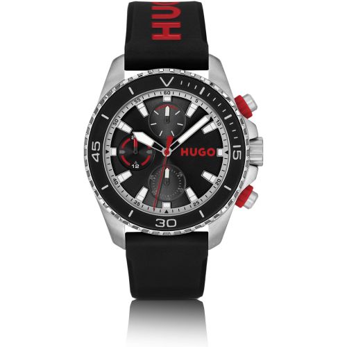 Montre à cadran et bracelet en silicone logoté - HUGO - Modalova