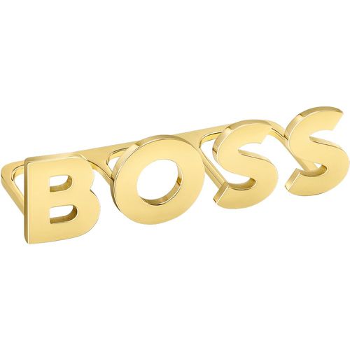 Bague en acier plaqué clair avec lettres logo à porter aux articulations - Boss - Modalova