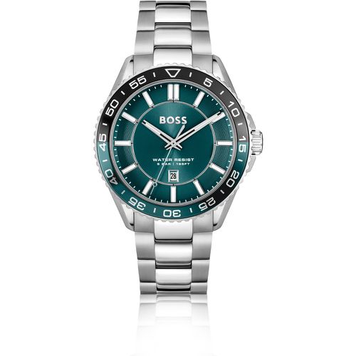 Montre ée à cadran turquoise et lunette rotative - Boss - Modalova