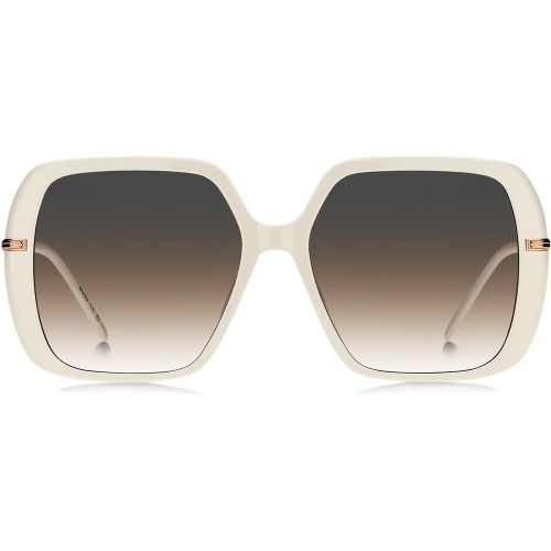 Lunettes de soleil en acétate crème avec branches doré rose à effet superposé - Boss - Modalova