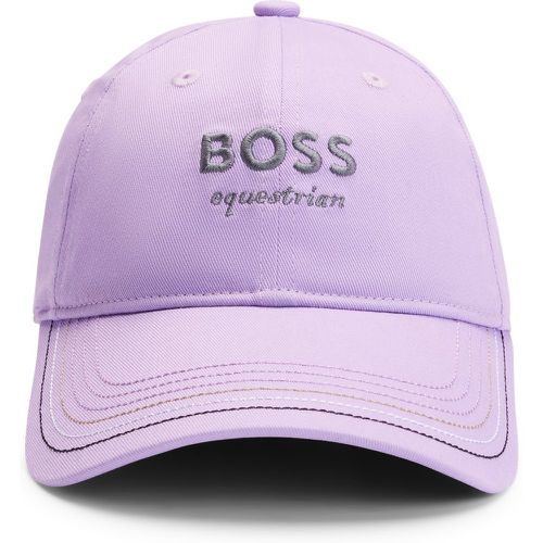 Casquette d’équitation à logo brodé et bride en cuir - Boss - Modalova