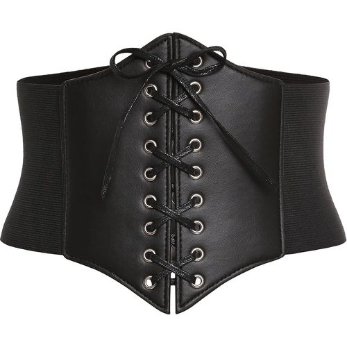 Ceinture corset en similicuir avec lacets - SHEIN - Modalova