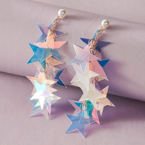 Paire Pendants d'oreilles design étoile irisée avec perles - SHEIN - Modalova