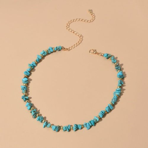 Collier avec turquoise et perles - SHEIN - Modalova